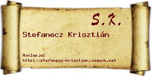 Stefanecz Krisztián névjegykártya
